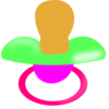 Green And Pink Pacifier Clip Art