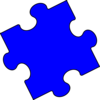 Dark Blue Puzzle Piece - Small Clip Art