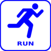 Blue Running Icon Clip Art