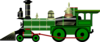 Green Steam Train Clip Art