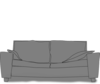 Gray Couch Silhoette Clip Art