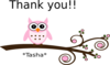 Pink Owl On Branch Clip Art