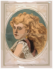[bust View Of Woman With Long, Blond, Free-flowing Hair, Wearing Lace] Clip Art