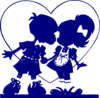 Dark Blue Valentine Kiss2 Clip Art