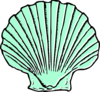 Aqua Seashell Clip Art