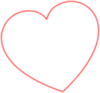 Red Outline Heart 7degree Left Clip Art