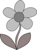 Grayscale Flower Clip Art