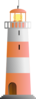 Orange & White Lighthouse Clip Art