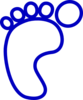Blue White Cartoon Foot Clip Art