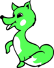 Green Fox Kid Clip Art