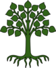 Green Tree With Roots Clip Art