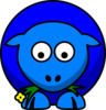 Sheep Blue Two Toned Looking Down Clip Art