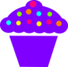 Purple Polka Dot Cupcake Clip Art