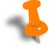 Orange Push Pin Clip Art