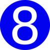 Blue, Rounded,with Number 8 Clip Art