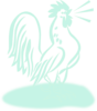 Green Rooster Morning No Outline Clip Art