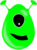 One Eye Green Alien Clip Art