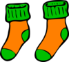 Orange Green Sock Clip Art