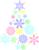 Colorful Snowflake Tree Clip Art