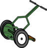Cartoon Push Reel Lawn Mower Clip Art