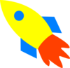 Rocket Ship Yellow 44 Clip Art
