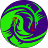 Green Purple Dragons Clip Art
