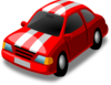 Red Car With White Stripes Clip Art
