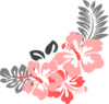 Hibiscus Coral Grey 2 Clip Art