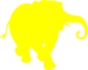 Elephant Silhouette Yellow Clip Art