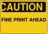 Caution Fine Print Ahead Clip Art