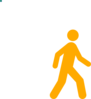 Yellow Walking Man Clip Art