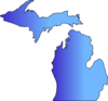 Michigan Map Blue Blend Clip Art