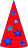 Blue Stars On Red Thinking Hat Clip Art
