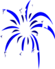 Blue Fireworks With White Stars Clip Art