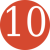 Red, Rounded,with Number 10 Clip Art