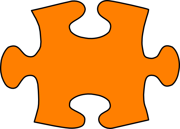 Orange Jigsaw Puzzle Piece Large Clip Art at Clker.com - vector clip art  online, royalty free & public domain