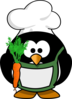 Penguin Chef With Carrot Clip Art