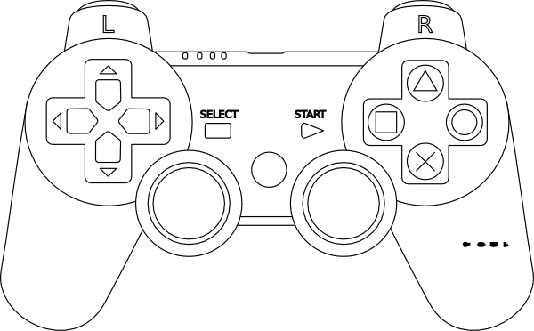 Game Console Controller Outline Clip Art at Clker.com - vector clip art