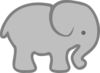 Gray Elephant Outline Clip Art