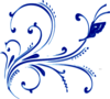 Blue Buttterfly Flourish Clip Art