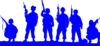 Blue Army Silhouette  Clip Art
