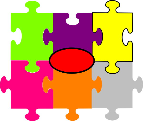 Jigsaw Puzzle 6 Pieces Clip Art at Clker.com - vector clip art online,  royalty free & public domain