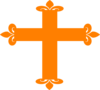 Fleur De Lis Cross - Orange Hi Clip Art