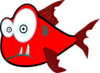 Red Crazy Piranha Very Large Clip Art