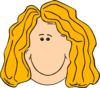 Smiling Blond Lady With Long Hair Clip Art