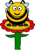 Cartoon Bee On A Flower Clip Art