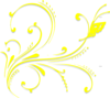Butterfly Scroll Yellow Clip Art
