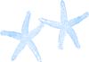 Two Blue Starfish Clip Art
