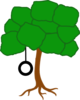 Tree Solid Color Dark Outline With Swing Clip Art