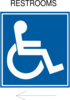 Handicap Restroom Directional Clip Art